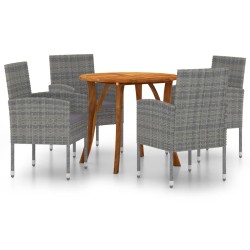 vidaXL 5-tlg. Garten-Essgruppe Anthrazit
