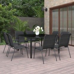 vidaXL 9-tlg. Garten-Essgruppe Stahl