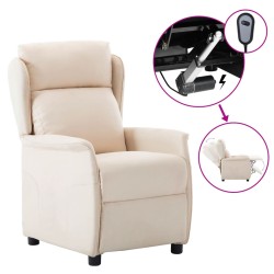 vidaXL Relaxsessel Elektrisch Creme Stoff