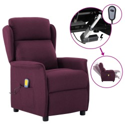 vidaXL Massagesessel Elektrisch Lila Stoff