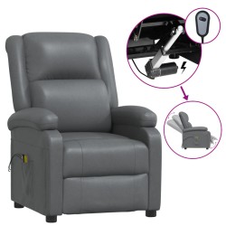 vidaXL Massagesessel Elektrisch Anthrazit Kunstleder