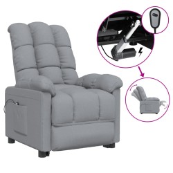 vidaXL Relaxsessel Elektrisch Hellgrau Stoff