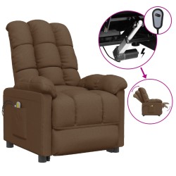 vidaXL Massagesessel Elektrisch Braun Stoff