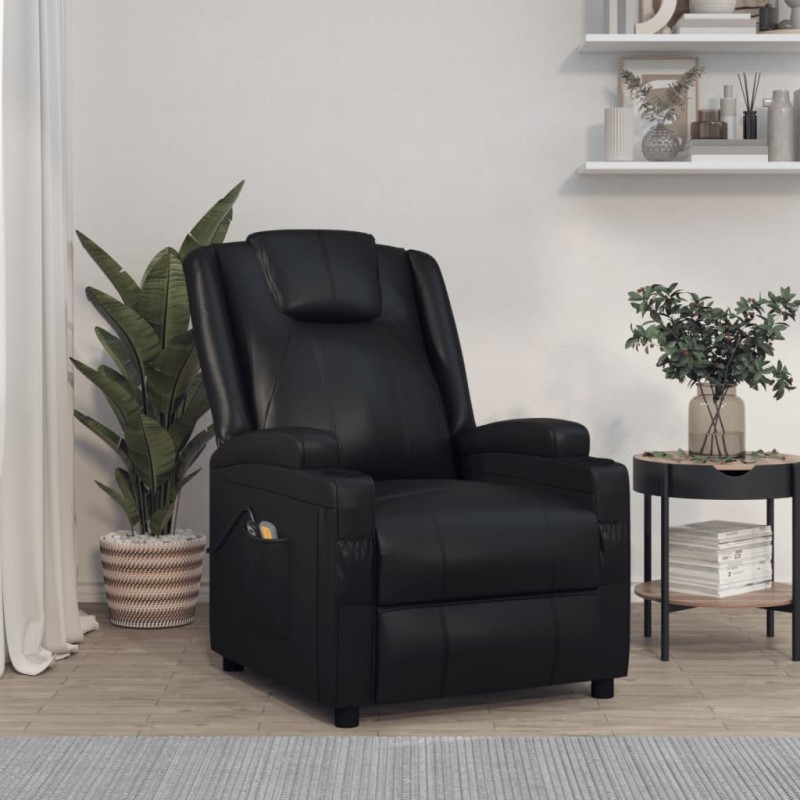 vidaXL Massagesessel Elektrisch Schwarz Kunstleder vidaXL Massagesessel Elektrisch Schwarz Kunstleder
