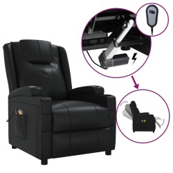 vidaXL Massagesessel Elektrisch Schwarz Kunstleder