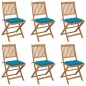 vidaXL Klappbare Gartenstühle 6 Stk. mit Kissen Massivholz Akazie vidaXL Klappbare Gartenstühle 6 Stk. mit Kissen Massivholz Akazie
