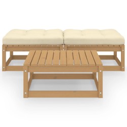 vidaXL 3-tlg. Garten-Lounge-Set mit Kissen Massivholz Kiefer