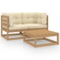 vidaXL 3-tlg. Garten-Lounge-Set mit Kissen Kiefer Massivholz vidaXL 3-tlg. Garten-Lounge-Set mit Kissen Kiefer Massivholz