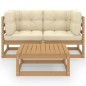 vidaXL 3-tlg. Garten-Lounge-Set mit Kissen Kiefer Massivholz vidaXL 3-tlg. Garten-Lounge-Set mit Kissen Kiefer Massivholz