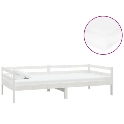 vidaXL Tagesbett mit Matratze 90x200 cm Weiß Kiefer Massivholz