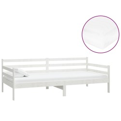 vidaXL Tagesbett mit Matratze 90x200 cm Weiß Kiefer Massivholz