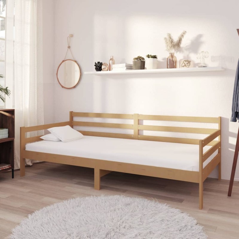 vidaXL Tagesbett mit Matratze 90x200 cm Honigbraun Massivholz Kiefer vidaXL Tagesbett mit Matratze 90x200 cm Honigbraun Massivholz Kiefer