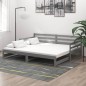 vidaXL Ausziehbares Tagesbett 2x(90x200) cm Grau Massivholz Kiefer vidaXL Ausziehbares Tagesbett 2x(90x200) cm Grau Massivholz Kiefer
