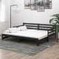 vidaXL Ausziehbares Tagesbett 2x(90x200) cm Schwarz Massivholz Kiefer vidaXL Ausziehbares Tagesbett 2x(90x200) cm Schwarz Massivholz Kiefer