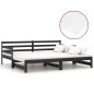 vidaXL Ausziehbares Tagesbett 2x(90x200) cm Schwarz Massivholz Kiefer vidaXL Ausziehbares Tagesbett 2x(90x200) cm Schwarz Massivholz Kiefer