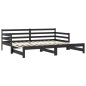 vidaXL Ausziehbares Tagesbett 2x(90x200) cm Schwarz Massivholz Kiefer vidaXL Ausziehbares Tagesbett 2x(90x200) cm Schwarz Massivholz Kiefer