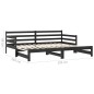 vidaXL Ausziehbares Tagesbett 2x(90x200) cm Schwarz Massivholz Kiefer vidaXL Ausziehbares Tagesbett 2x(90x200) cm Schwarz Massivholz Kiefer