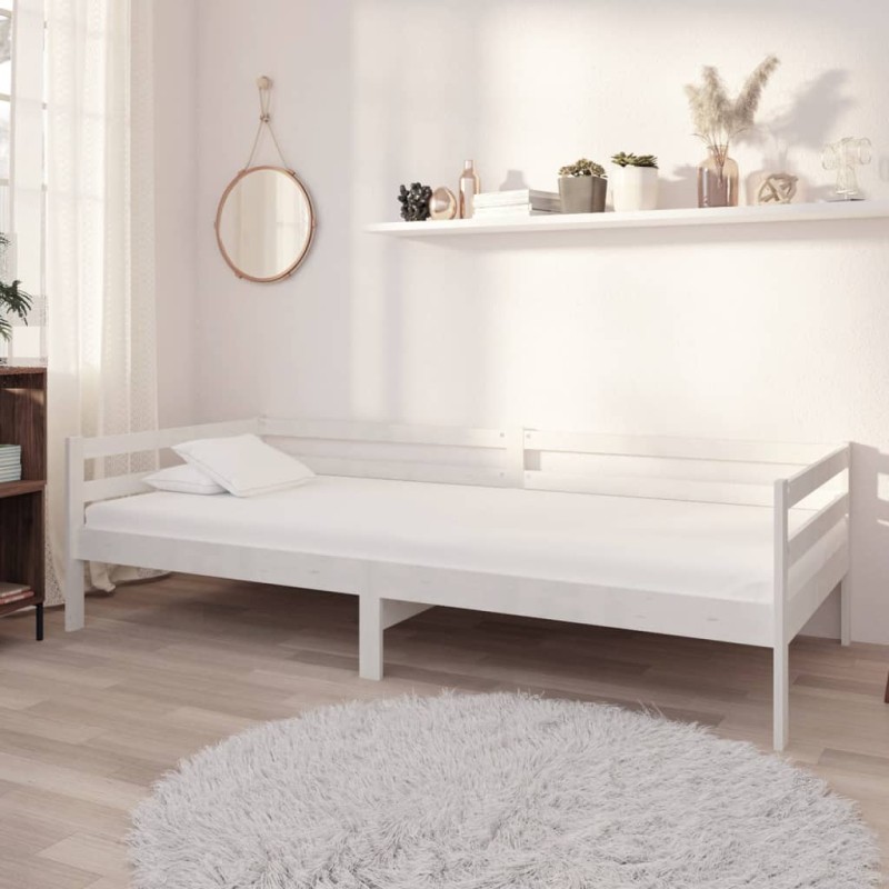 vidaXL Tagesbett mit Schubladen Weiß 90x200 cm Massives Kiefernholz vidaXL Tagesbett mit Schubladen Weiß 90x200 cm Massives Kiefernholz