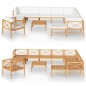 vidaXL 12-tlg. Garten-Lounge-Set mit Creme Kissen Massivholz Teak vidaXL 12-tlg. Garten-Lounge-Set mit Creme Kissen Massivholz Teak