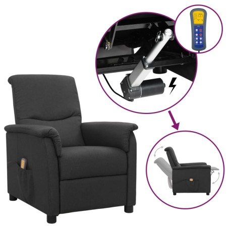vidaXL Massagesessel mit Aufstehhilfe Dunkelgrau Stoff