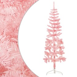 vidaXL Künstlicher Halb-Weihnachtsbaum mit Ständer Schlank Rosa 180 cm