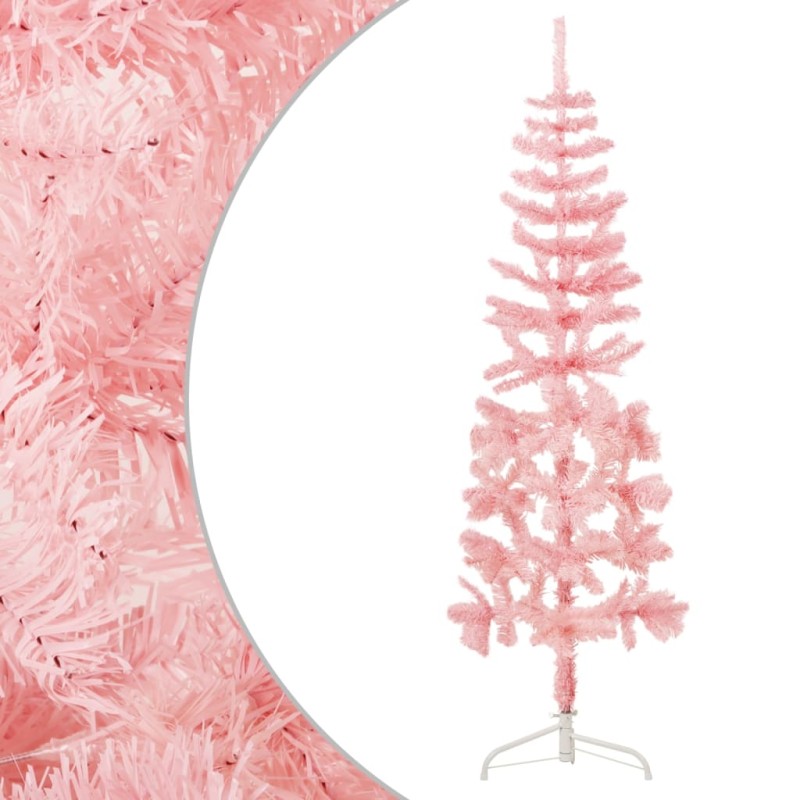 vidaXL Künstlicher Halb-Weihnachtsbaum mit Ständer Schlank Rosa 180 cm vidaXL Künstlicher Halb-Weihnachtsbaum mit Ständer Schlank Rosa 180 cm