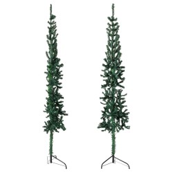 vidaXL Künstlicher Halb-Weihnachtsbaum mit Ständer Schlank Grün 120 cm