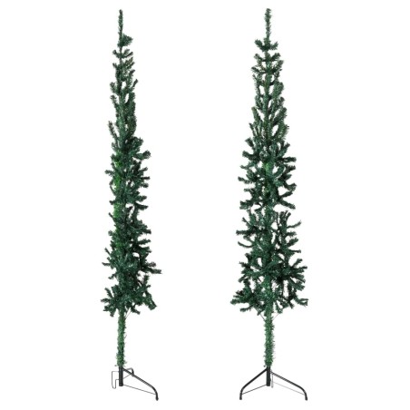 vidaXL Künstlicher Halb-Weihnachtsbaum mit Ständer Schlank Grün 120 cm