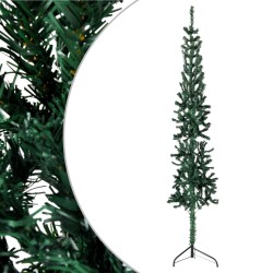 vidaXL Künstlicher Halb-Weihnachtsbaum mit Ständer Schlank Grün 150 cm