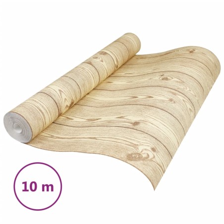vidaXL Tapete 3D Holz-Optik Braun