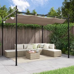 vidaXL Pergola mit Schiebedach Taupe 295x292x230 cm
