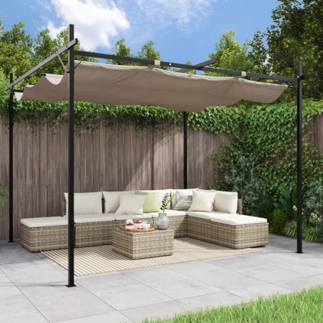 vidaXL Pergola mit Schiebedach Taupe 295x292x230 cm