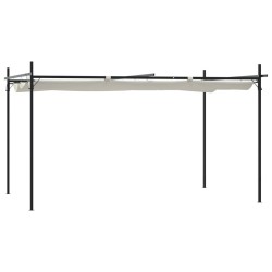 vidaXL Pergola mit Schiebedach Creme 395x292x230 cm