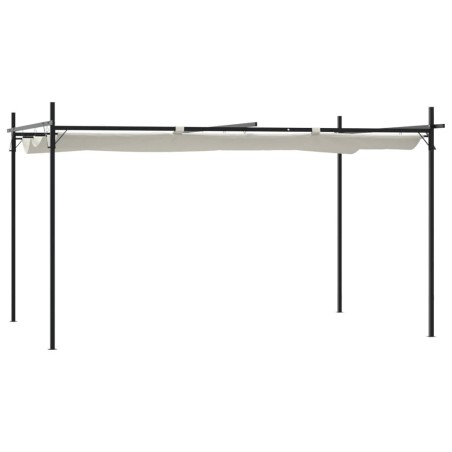 vidaXL Pergola mit Schiebedach Creme 395x292x230 cm