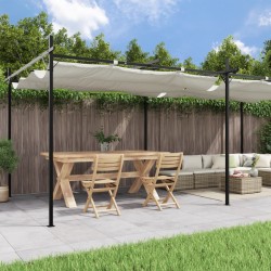 vidaXL Pergola mit Schiebedach Creme 589x292x230 cm