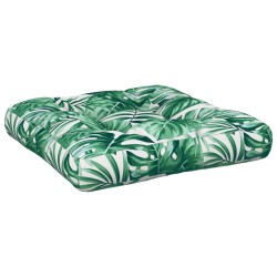 vidaXL Palettenkissen Blattmuster 60x61,5x10 cm Stoff