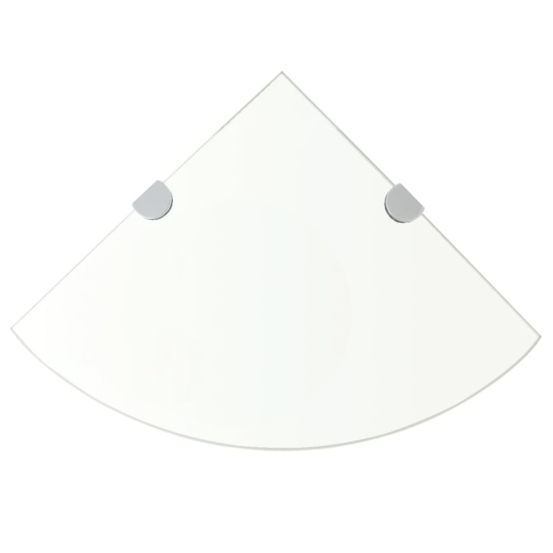 Eckregale 2 Stk. mit verchromten Halterungen Glas Transparent Eckregale 2 Stk. mit verchromten Halterungen Glas Transparent