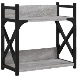 vidaXL Druckerständer 2 Ablagen Grau Sonoma 40x20x40 cm Holzwerkstoff
