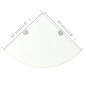Eckregale 2 Stk. mit verchromten Halterungen Glas Transparent Eckregale 2 Stk. mit verchromten Halterungen Glas Transparent