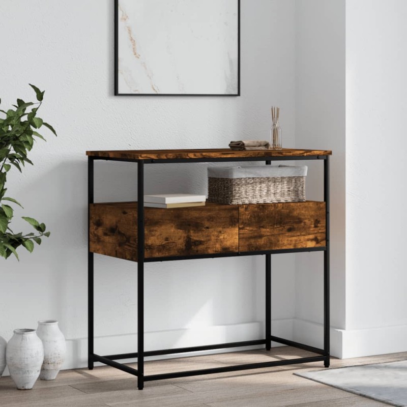 vidaXL Konsolentisch Räuchereiche 75x40x75 cm Holzwerkstoff vidaXL Konsolentisch Räuchereiche 75x40x75 cm Holzwerkstoff
