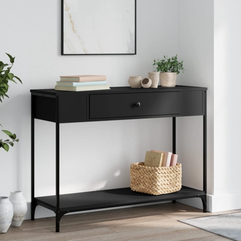 vidaXL Konsolentisch Schwarz 100x34,5x75 cm Holzwerkstoff vidaXL Konsolentisch Schwarz 100x34,5x75 cm Holzwerkstoff