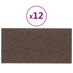 vidaXL Wandpaneele 12 Stk. Taupe 60x30 cm Stoff 2,16 m²