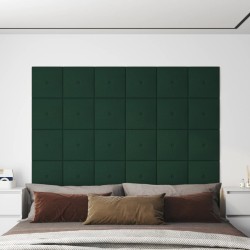 vidaXL Wandpaneele 12 Stk. Dunkelgrün 30x30 cm Stoff 1,08 m²