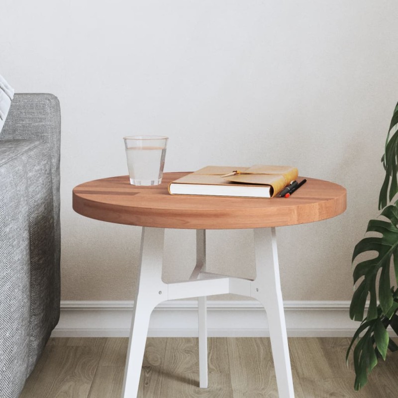 vidaXL Tischplatte Ø40x2,5 cm Rund Massivholz Buche vidaXL Tischplatte Ø40x2,5 cm Rund Massivholz Buche