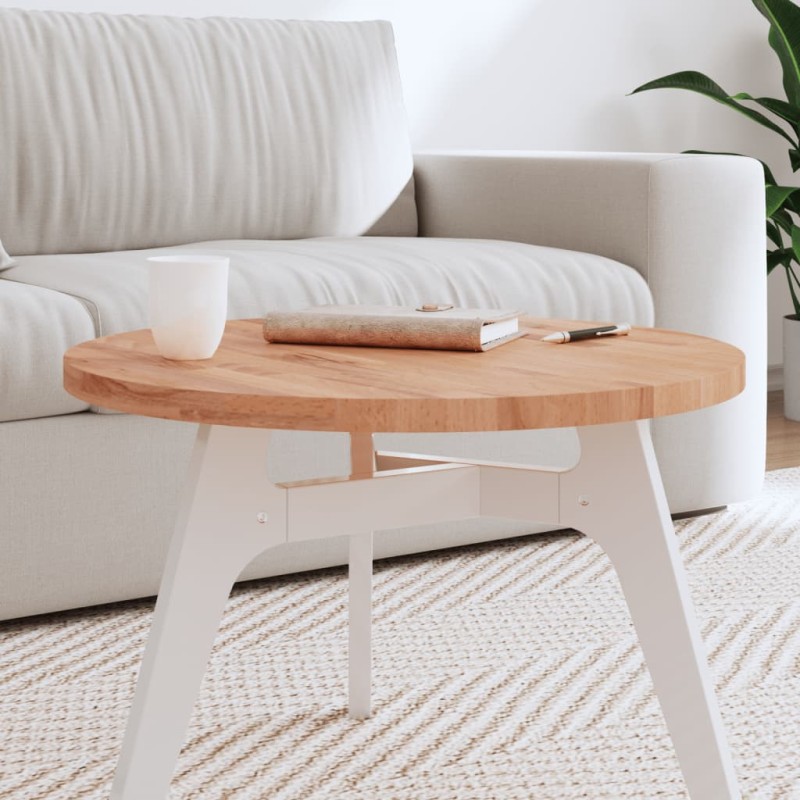 vidaXL Tischplatte Ø60x2,5 cm Rund Massivholz Buche vidaXL Tischplatte Ø60x2,5 cm Rund Massivholz Buche