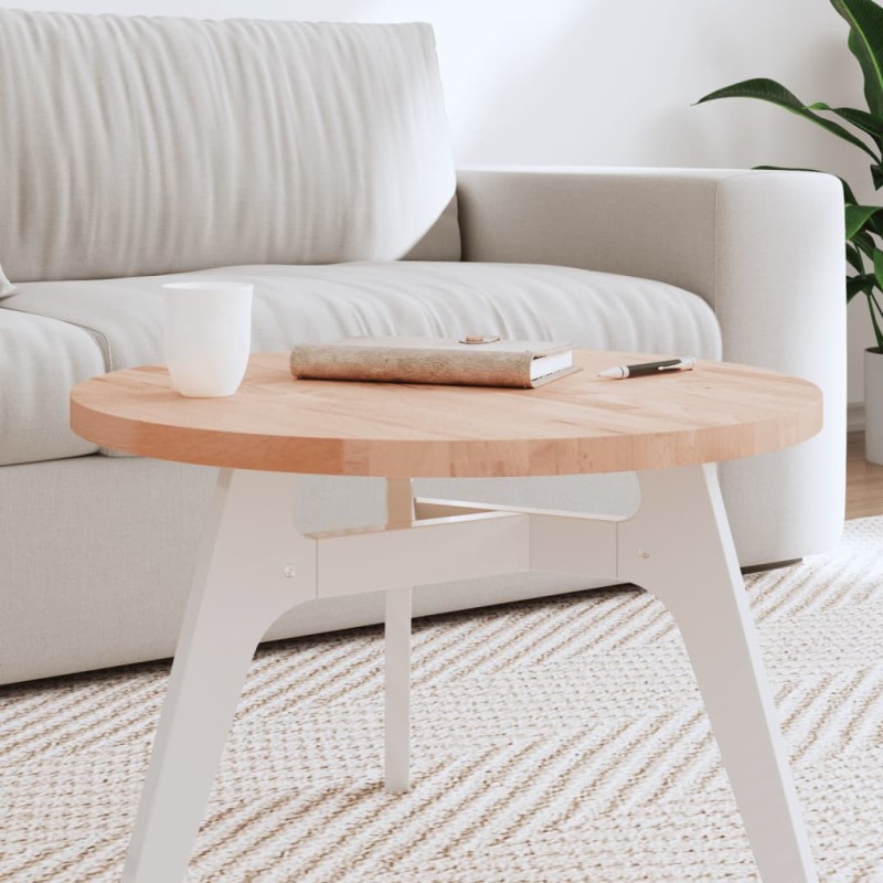 vidaXL Tischplatte Ø60x2,5 cm Rund Massivholz Buche vidaXL Tischplatte Ø60x2,5 cm Rund Massivholz Buche