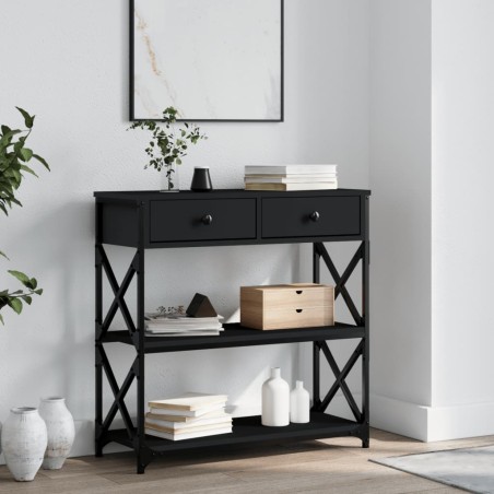 vidaXL Konsolentisch Schwarz 75x28x75 cm Holzwerkstoff