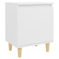 vidaXL Nachttische mit Massivholz-Beinen 2 Stk. Weiß 40x30x50 cm vidaXL Nachttische mit Massivholz-Beinen 2 Stk. Weiß 40x30x50 cm