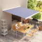 vidaXL Motorisierte Kassetten-Markise 350x250 cm Blau und Weiß vidaXL Motorisierte Kassetten-Markise 350x250 cm Blau und Weiß
