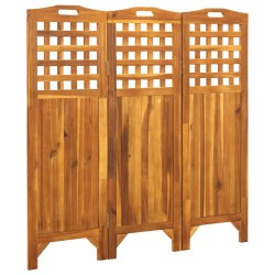 vidaXL 3-teiliger Raumteiler 121x2x120 cm Akazie Massivholz 